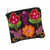 Wool coin purse, 'Exceptional Garden' - Floral Embroidered Wool Coin Purse in Black from Peru (image 2a) thumbail