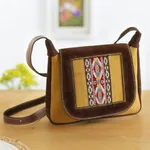 Wool accented suede sling, 'Fun Travels' - Wool Accented Suede Sling from Peru