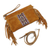 Wool accented suede shoulder bag, 'Golden Brown Fringe' - Fringed Wool Accented Suede Handbag in Golden Brown thumbail