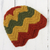 Gehäkelte Mütze aus 100 % Alpaka, „Chevron Stunner“ – Chevron-Muster in Grün, Rot und Gold. Gehäkelte Mütze aus 100 % Alpaka