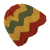 gehäkelte Mütze aus 100 % Alpaka, „Chevron Stunner“ – Chevron-Muster in Grün, Rot und Gold. Gehäkelte Mütze aus 100 % Alpaka