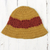 häkelmütze aus 100 % Alpaka - handgehäkelte Mütze mit ausgestellter Krempe aus 100 % Alpaka in Gelb und Rot