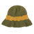 100% alpaca crocheted hat, 'Sunshine Field' - 100% Alpaca Olive and Yellow Hand Crocheted Flared Brim Hat