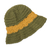 100% alpaca crocheted hat, 'Sunshine Field' - 100% Alpaca Olive and Yellow Hand Crocheted Flared Brim Hat (image 2c) thumbail