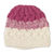 100% alpaca crocheted hat, 'Berries and Cream' - Fuchsia and White 100% Alpaca Hand Crocheted Cable Hat (image 2a) thumbail