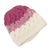 100% alpaca crocheted hat, 'Berries and Cream' - Fuchsia and White 100% Alpaca Hand Crocheted Cable Hat (image 2c) thumbail