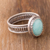 Amazonite cocktail ring, 'Oval of Power' - Oval Amazonite Cocktail Ring from Peru