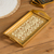 Reverse-painted glass tray, 'Golden Colonial' - Gold-Tone Reverse-Painted Glass Tray from Peru thumbail