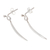 Sterling silver dangle earrings, 'Textured Bars' - Textured Sterling Silver Dangle Earrings from Peru (image 2b) thumbail