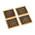 Reverse-painted glass coasters, 'Colonial Intricacy' (set of 4) - Floral Reverse-Painted Glass Coasters (Set of 4) thumbail
