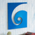 Steel and cotton wall sculpture, 'Evolution in Blue' - Modern Steel and Cotton Wall Sculpture in Blue from Peru (image 2b) thumbail