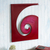 Steel and cotton wall sculpture, 'Evolution in Red' - Modern Steel and Cotton Wall Sculpture in Red from Peru (image 2b) thumbail