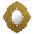 Reverse-painted glass wall mirror, 'Floral Gold' - Gold-Tone Floral Reverse-Painted Glass Wall Mirror (image 2a) thumbail