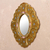 Reverse-painted glass wall mirror, 'Floral Gold' - Gold-Tone Floral Reverse-Painted Glass Wall Mirror (image 2b) thumbail