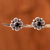 Obsidian stud earrings, 'Divine Sweetness' - Artisan Crafted Obsidian Stud Earrings from Peru (image 2b) thumbail