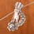 Silver brooch, 'Bouquet of Delight' - Peruvian Silver Brooch of a Hand Holding a Bouquet thumbail