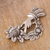 Silver brooch, 'Bouquet of Delight' - Peruvian Silver Brooch of a Hand Holding a Bouquet (image 2b) thumbail
