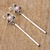 Rhodonite dangle earrings, 'Triangle Force' - Rhodonite Dangle Earrings from Peru