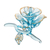 Blown glass figurine, 'Celestial Rose' - Gilded Blown Glass Rose Flower Figurine from Peru (image 2c) thumbail
