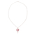 Halskette mit Rhodonit-Anhänger - Rosa Rhodonit-Perlen- und Sterlingsilber-Anhänger-Halskette