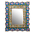 Reverse-painted glass wall mirror, 'Beautiful Arrangement' - Floral Motif Reverse-Painted Glass Wall Mirror