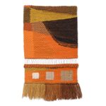 Wool tapestry, 'Mountain Abstraction' - Handwoven Earth-Tone Abstract Wool Tapestry from Peru