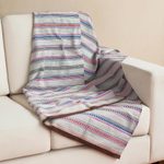 Alpaca blend throw, 'Smoke Beauty' - Grey and Multicolored Alpaca Blend Throw from Peru