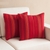 Alpaca blend cushion covers, 'Striped Style' (pair) - Striped Alpaca Blend Cushion Covers in Crimson (Pair) thumbail
