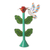 Metal candleholder, 'Sweet Hummingbird in Teal' - Floral Hummingbird Metal Candle Holder in Teal from Peru