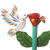 Metal candleholder, 'Sweet Hummingbird in Teal' - Floral Hummingbird Metal Candle Holder in Teal from Peru (image 2c) thumbail