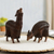 Wood sculptures, 'Couple in the Andes' (pair) - Hand-Carved Wood Alpaca Sculptures from Peru (Pair) (image 2) thumbail