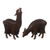Wood sculptures, 'Couple in the Andes' (pair) - Hand-Carved Wood Alpaca Sculptures from Peru (Pair) thumbail