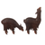 Wood sculptures, 'Couple in the Andes' (pair) - Hand-Carved Wood Alpaca Sculptures from Peru (Pair) (image 2c) thumbail