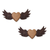 Wood wall art, 'Hearts with Wings' (pair) - Winged Heart Cedar Wood Wall Art from Peru (Pair) (image 2a) thumbail