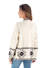 100% alpaca cardigan, 'Dark Geometry' - Geometric 100% Alpaca Cardigan Crafted in Peru