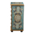 Reverse-painted glass jewelry chest, 'Turquoise Colony' - Reverse-Painted Glass Jewelry Chest in Turquoise from Peru