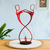 Steel sculpture, 'Friends Forever in Red' - Friendship-Themed Steel Sculpture in Red from Peru (image 2b) thumbail