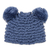Hand-crocheted alpaca blend hat, 'Fun Pompoms in Steel Blue' - Hand-Crocheted Alpaca Blend Hat with Pompoms in Steel Blue (image 2a) thumbail