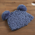Hand-crocheted alpaca blend hat, 'Fun Pompoms in Steel Blue' - Hand-Crocheted Alpaca Blend Hat with Pompoms in Steel Blue (image 2b) thumbail