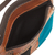 Leather accented suede sling, 'The Llama Way' - Brown and Teal Llama Pattern Leather Accented Suede Sling (image 2c) thumbail