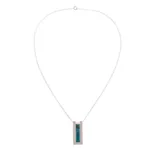 Chrysocolla pendant necklace, 'Contemporary Minimalist' - Modern Chrysocolla Pendant Necklace Crafted in Peru