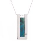 Chrysocolla pendant necklace, 'Contemporary Minimalist' - Modern Chrysocolla Pendant Necklace Crafted in Peru