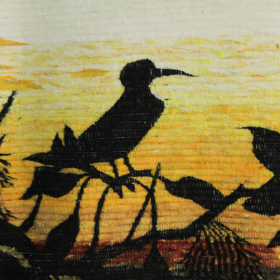 Wool tapestry, 'Sunset in Villa Rica' - Wool tapestry