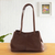 Leather shoulder bag, 'Stylish in Brown' - Versatile Hand Crafted Brown Leather Shoulder Bag thumbail
