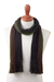 Men's 100% alpaca scarf, 'Forest Walk' - Shades of Black Green Burgundy Blue 100% Alpaca Knit Scarf (image 2a) thumbail