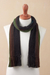 Men's 100% alpaca scarf, 'Forest Walk' - Shades of Black Green Burgundy Blue 100% Alpaca Knit Scarf (image 2b) thumbail