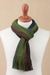 Men's 100% alpaca scarf, 'Forest Walk' - Shades of Black Green Burgundy Blue 100% Alpaca Knit Scarf (image 2d) thumbail