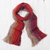 100% alpaca scarf, 'Mesa Stripes' - Shades of Brown Orange Berry 100% Alpaca Knit Scarf thumbail