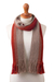 100% alpaca scarf, 'Mesa Stripes' - Shades of Brown Orange Berry 100% Alpaca Knit Scarf (image 2a) thumbail