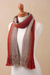 100% alpaca scarf, 'Mesa Stripes' - Shades of Brown Orange Berry 100% Alpaca Knit Scarf (image 2c) thumbail